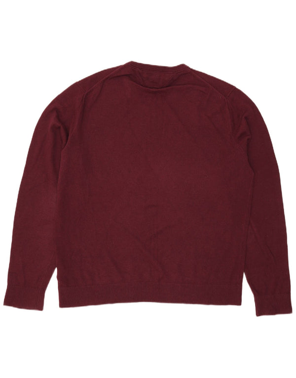Tommy Hilfiger Herre Crew Neck Jumper Sweater 2XL Bourgogne bomuld