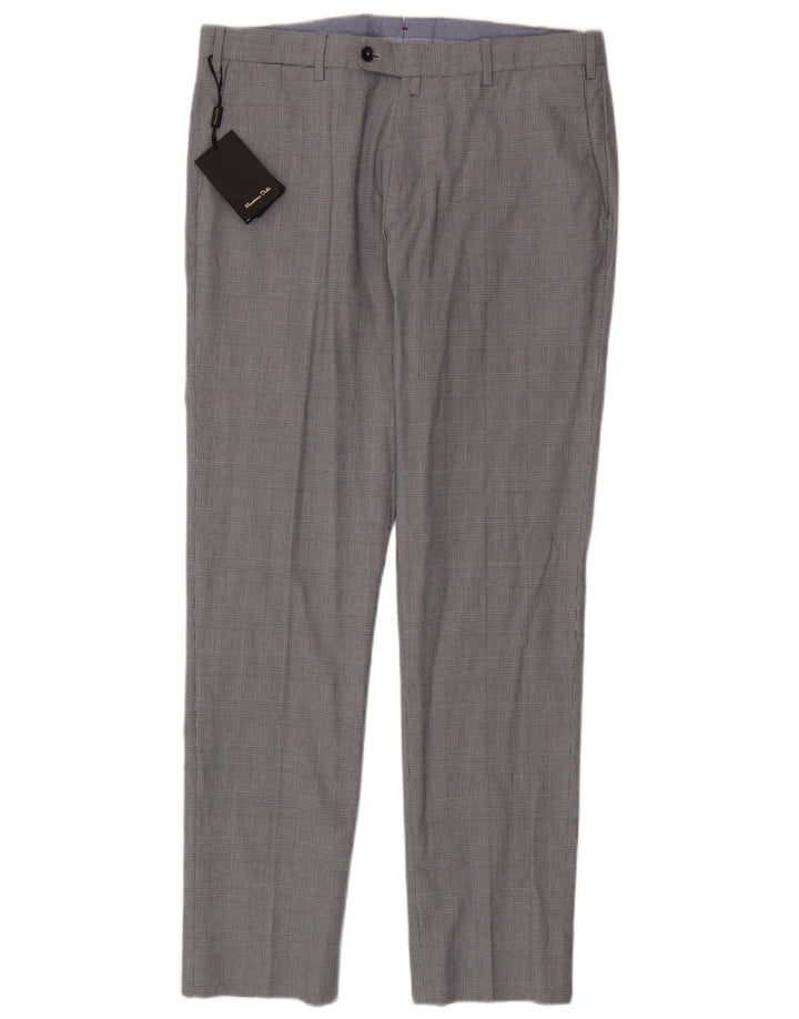 Massimo Dutti Herre Slim Suit Bukser EU 44 Large W34 L33 Grå Houndstooth