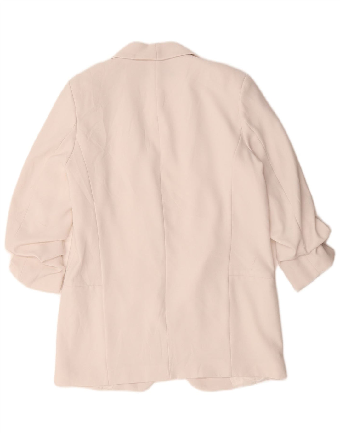 Zara Dame 3/4 ærmet åben blazerjakke UK 14 Medium White Polyester