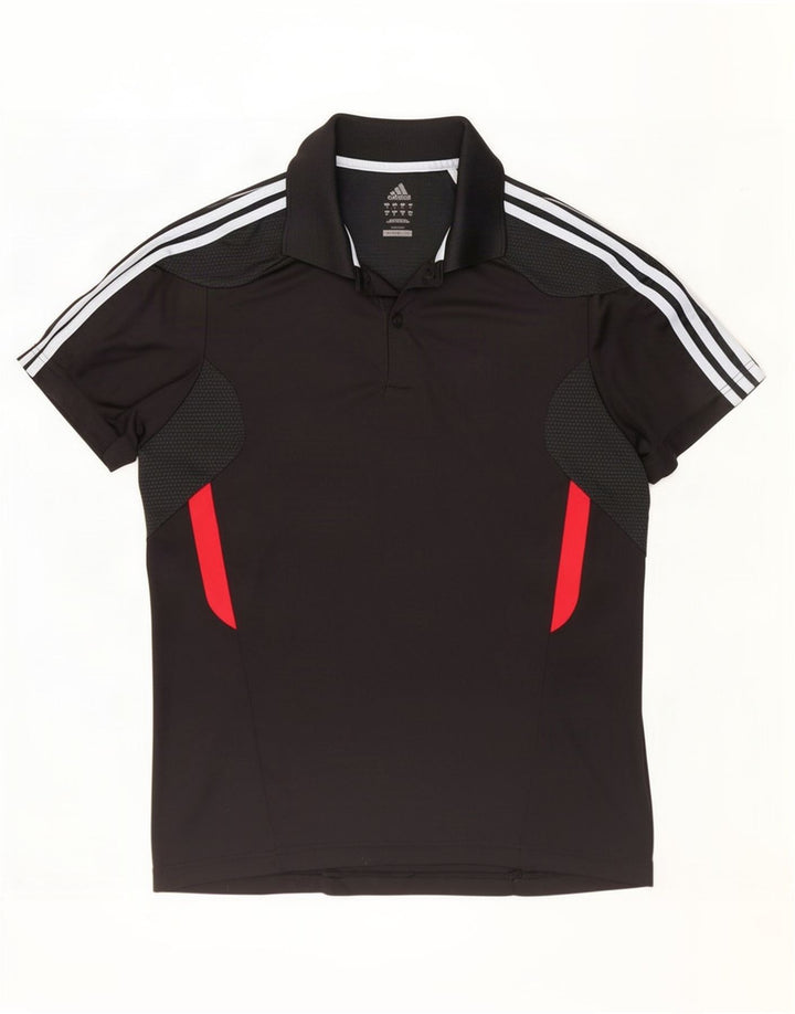 Adidas Herre Climacool Polo Shirt Medium Sort Colourblock Polyester