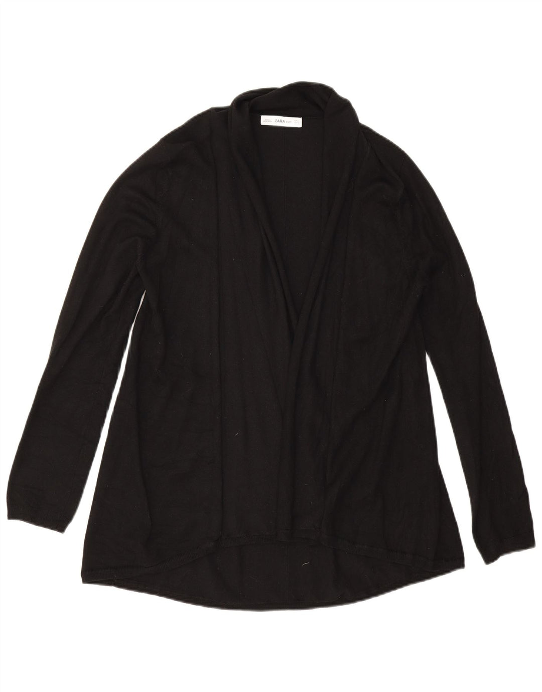 Zara Womens Open Cardigan Sweater UK 16 Large Black