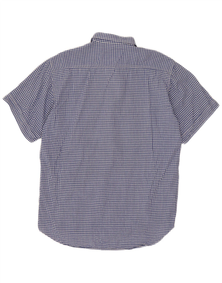 BENETTON Kortærmet Herreskjorte XL Blå Gingham
