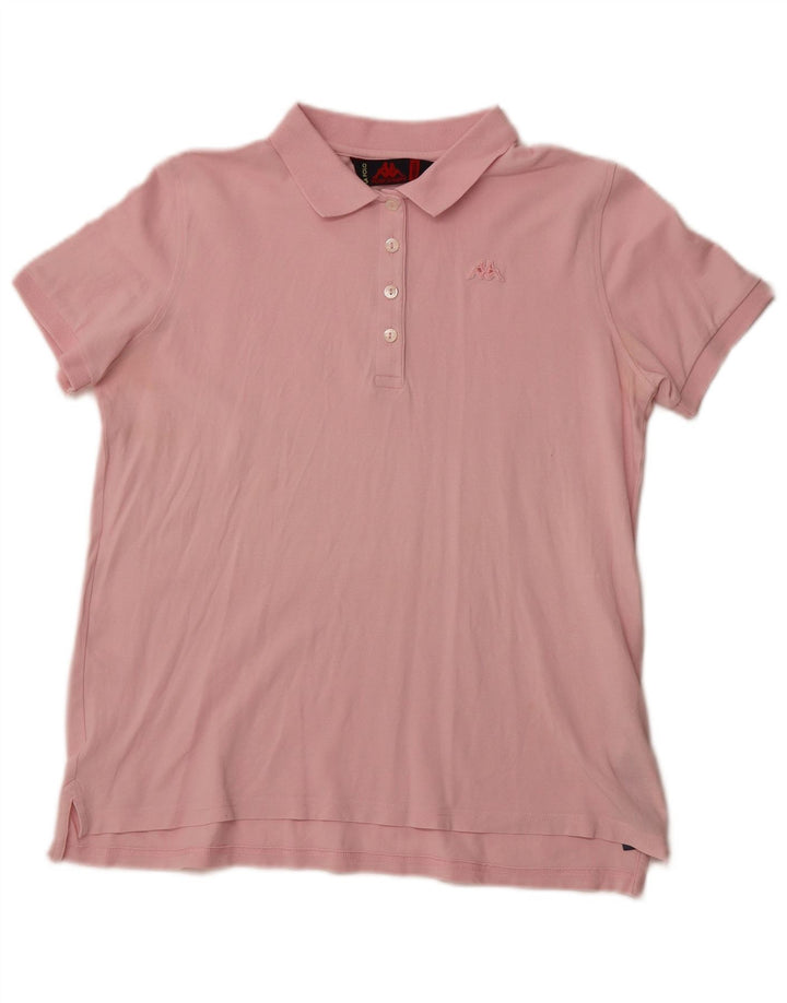 KAPPA Dame Polo Shirt UK 12 Medium Pink Bomuld
