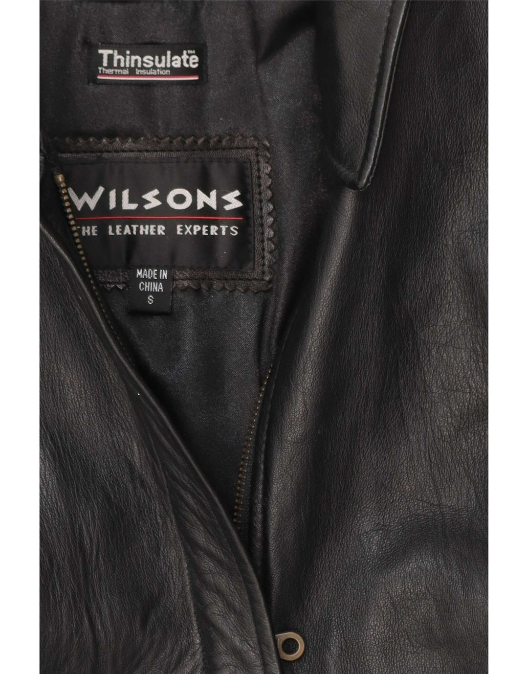 Wilsons Dame Læderjakke UK 10 Small Black Classic