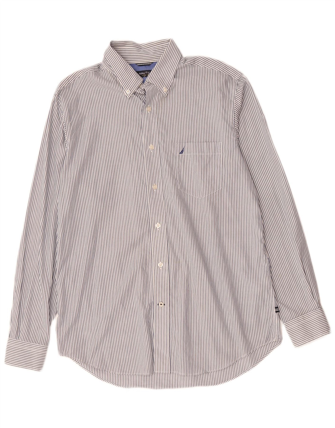 NAUTICA Herreskjorte Medium Blue Pinstripe Bomuld