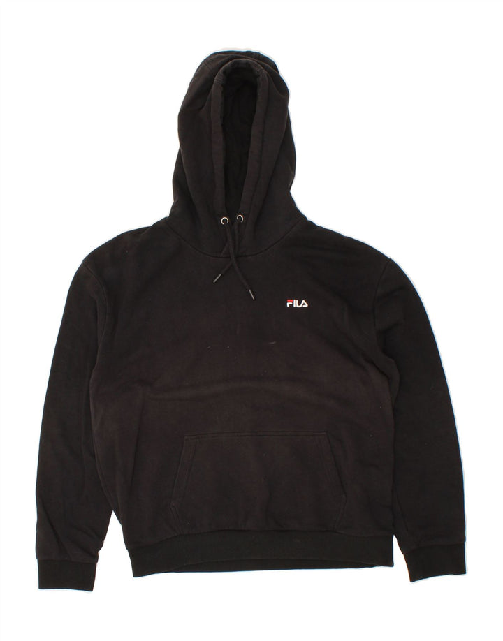 FILA Mens Hoodie Jumper Medium Black Cotton Vintage Fila and Second-Hand Fila from Messina Hembry 