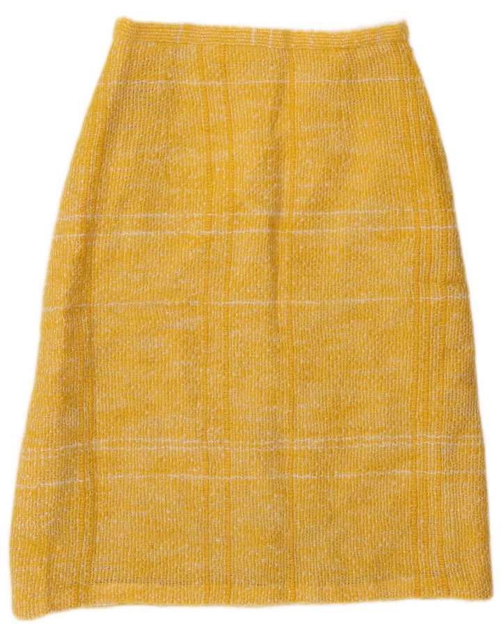 Vintage A-line nederdel til kvinder W26 lille gul plaid
