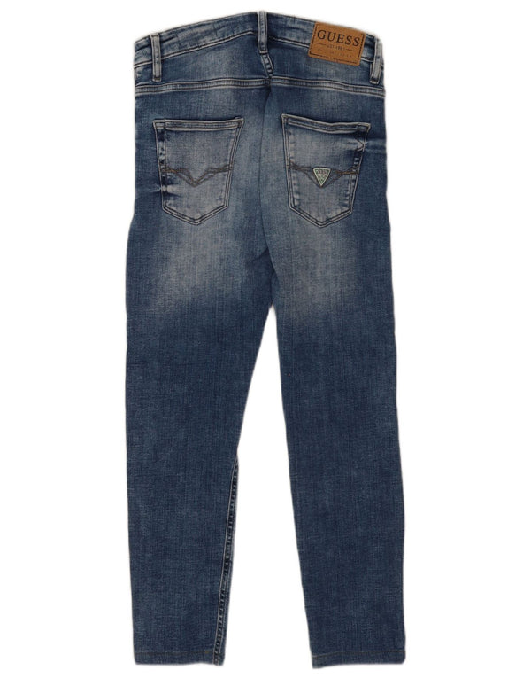 Guess Womens Chris Distressed Super Skinny Jeans W28 L26 Blue Cotton