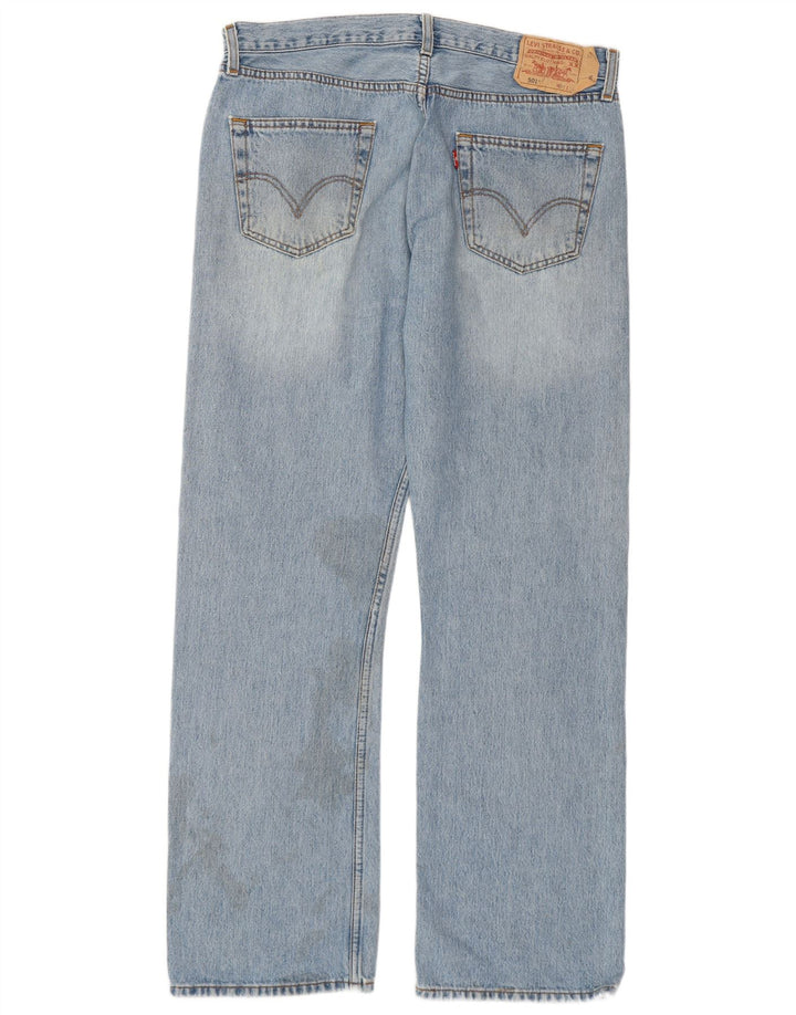 Levi's Herre 501 lige jeans W36 L32 blå bomuld