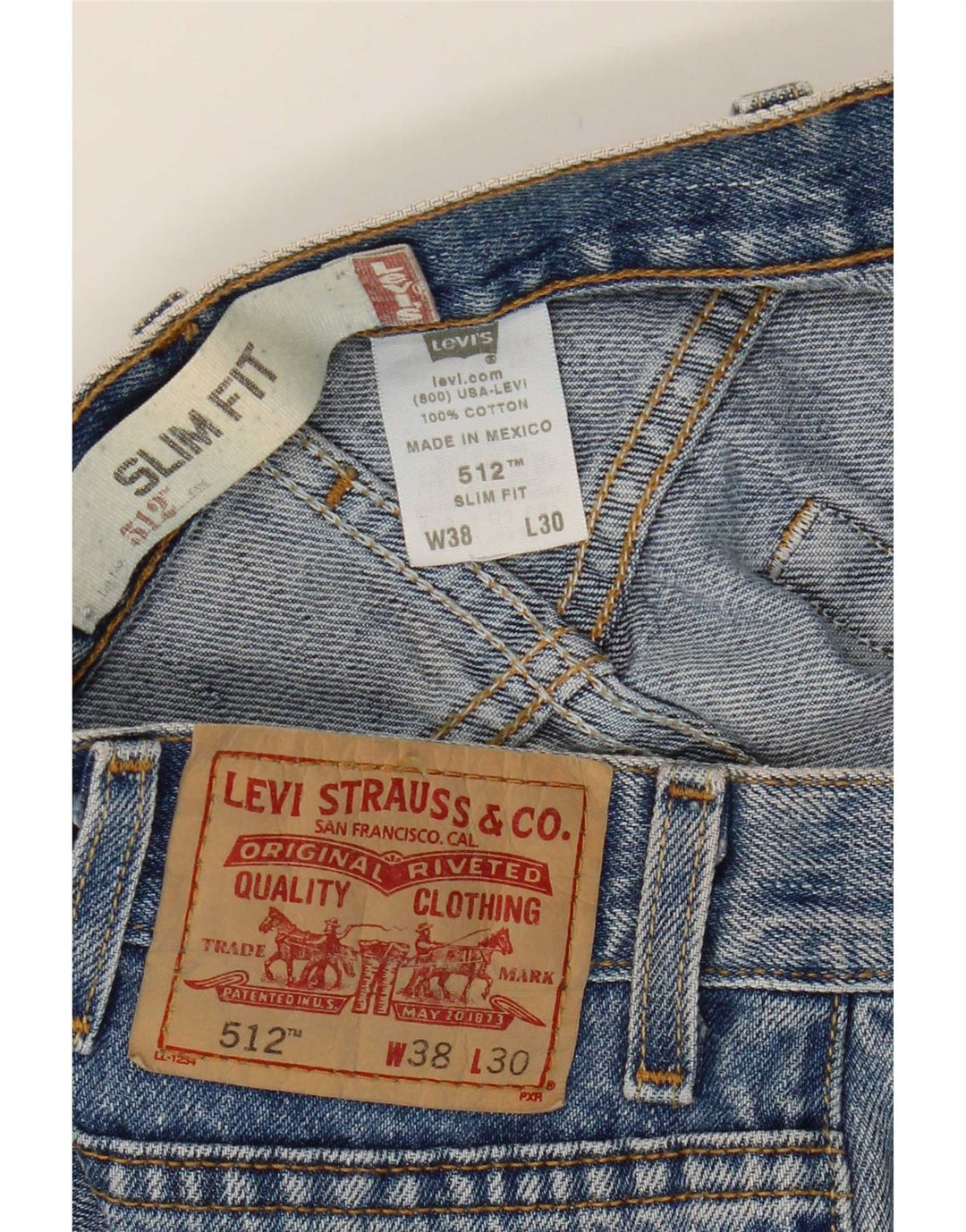 Levi's Herre 512 Slim Jeans W38 L27 Blå Bomuld