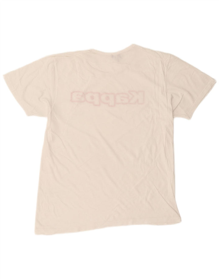 Kappa Herre Grafisk T-Shirt Top XL Hvid Bomuld