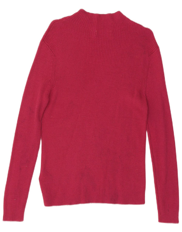 Marks & Spencer Dame Turtle Neck Jumper Sweater UK 14 Medium Pink