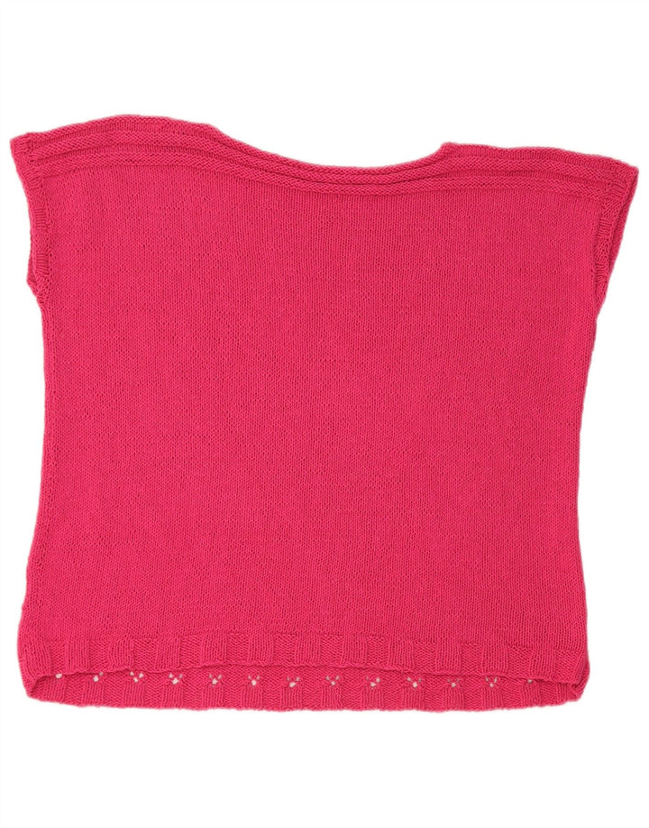 Vintage Dame Vest Tank Top UK 14 Large Pink