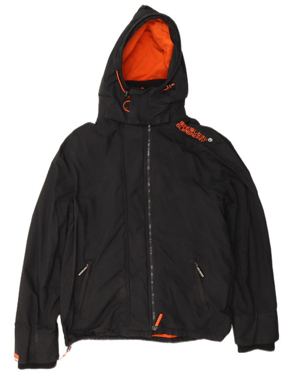 Superdry Herre The Windcheater Graphic Windbreaker Jacket UK 42 XL Sort