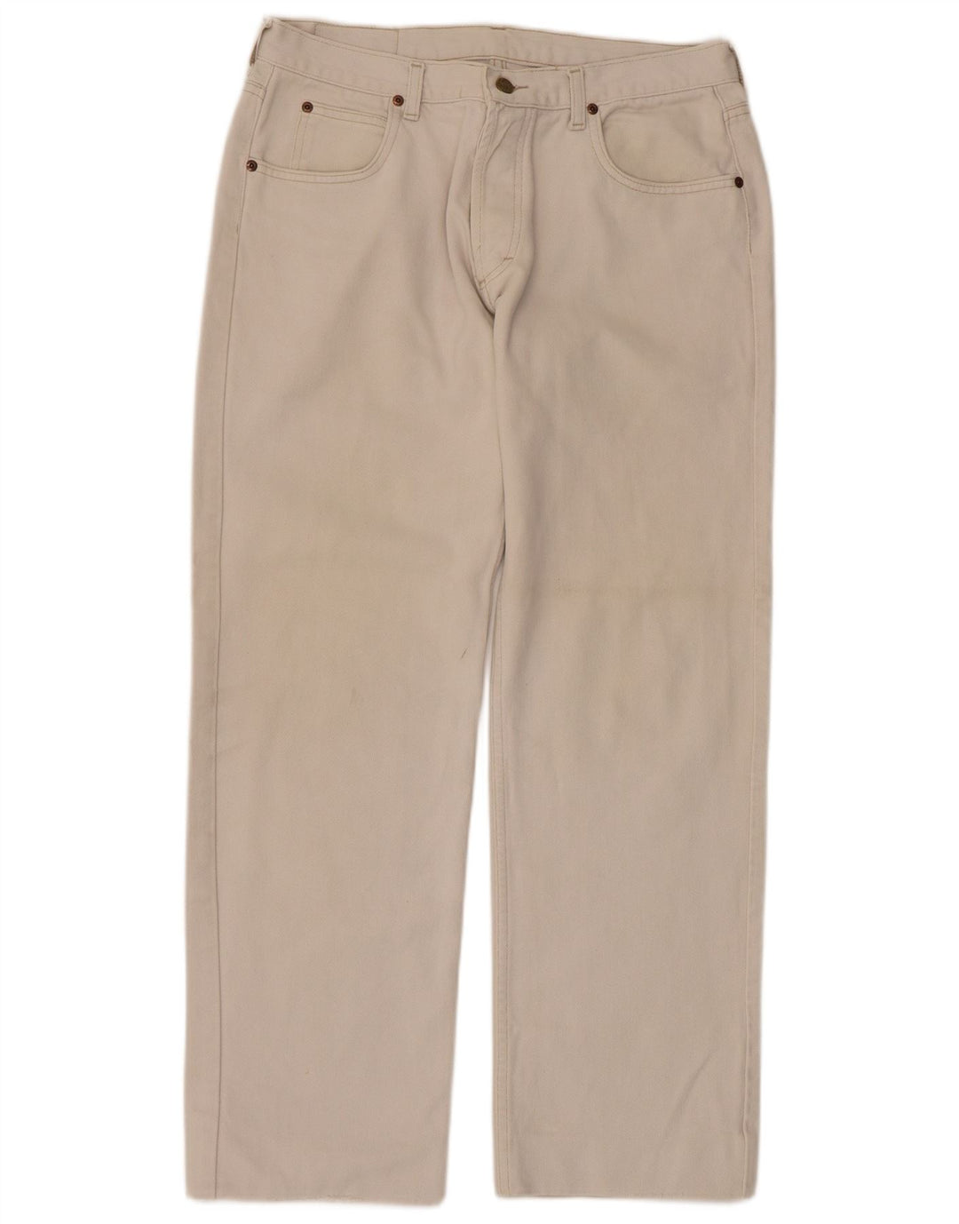 LEE Straight Jeans til mænd W36 L29 Beige Bomuld