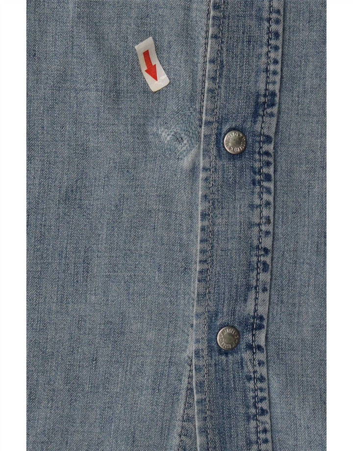 Mustang Dame Ærmeløs Denim Kjole UK 14 Medium Blue