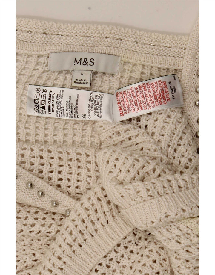 Marks & Spencer Hæklet Cami Top til kvinder DK 14 Large Off White Akryl