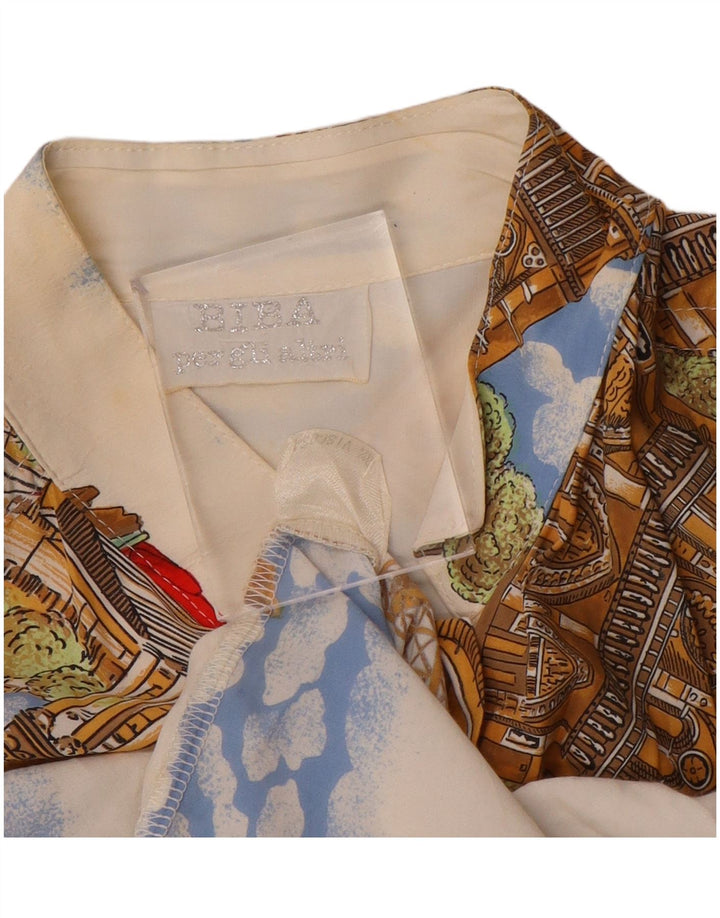 Biba kvinders abstrakt mønster bluse UK 18 XL multifarvet viskose