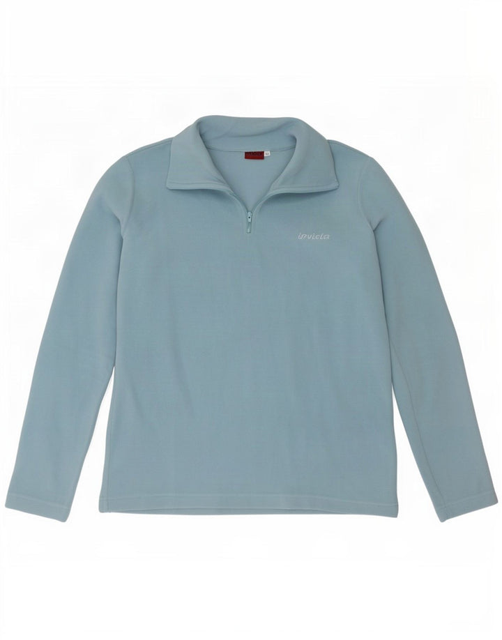 Invicta Fleece Jumper med lynlås til kvinder UK 12 Medium Blue Polyester