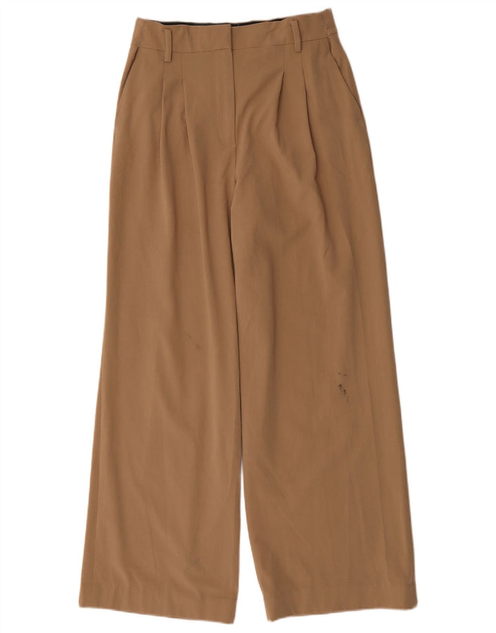 Zara Chinobukser med brede ben til kvinder Medium W28 L30 Brun polyester