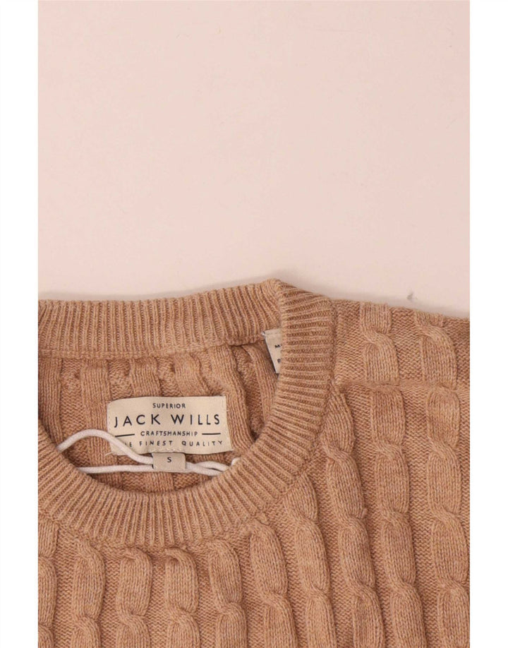 Jack Wills Herre Crew Neck Jumper Sweater lille beige bomuld