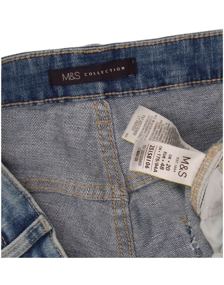 Marks & Spencer Dame Denim Shorts UK 20 2XL W40 Blå Bomuld