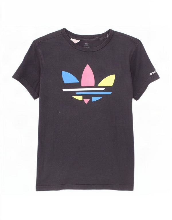 Adidas drenge grafisk t-shirt top 11-12 år sort bomuld