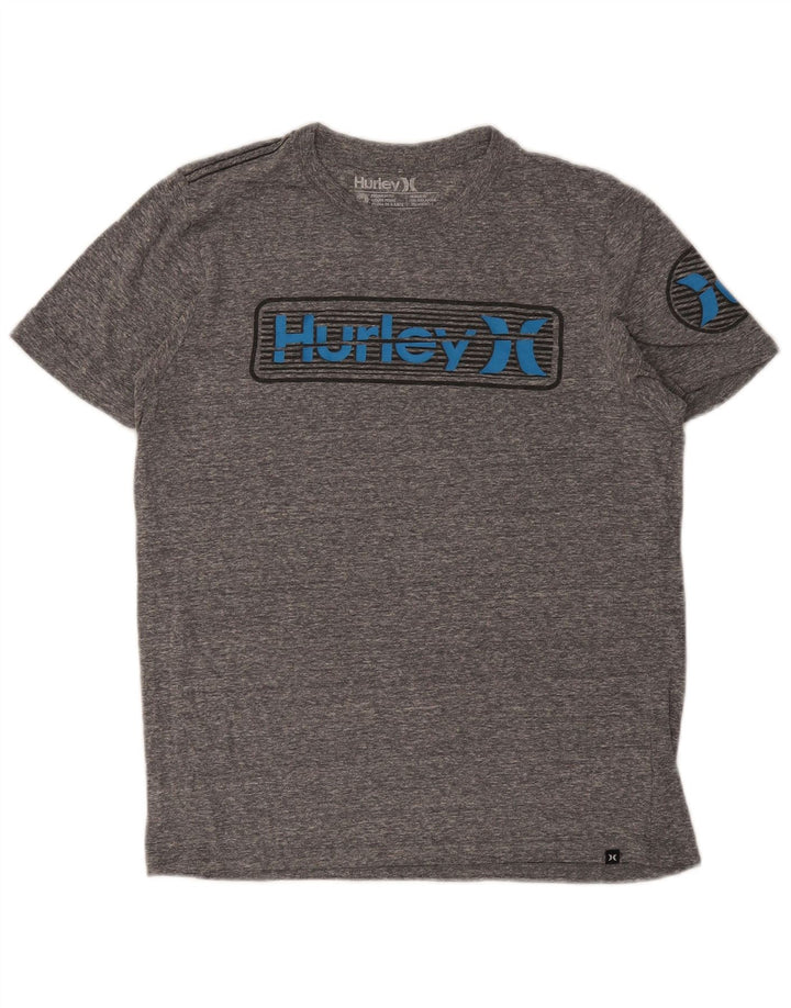 Hurley Herre Premium Fit Grafisk T-shirt Top Medium Grey Flecked Polyester