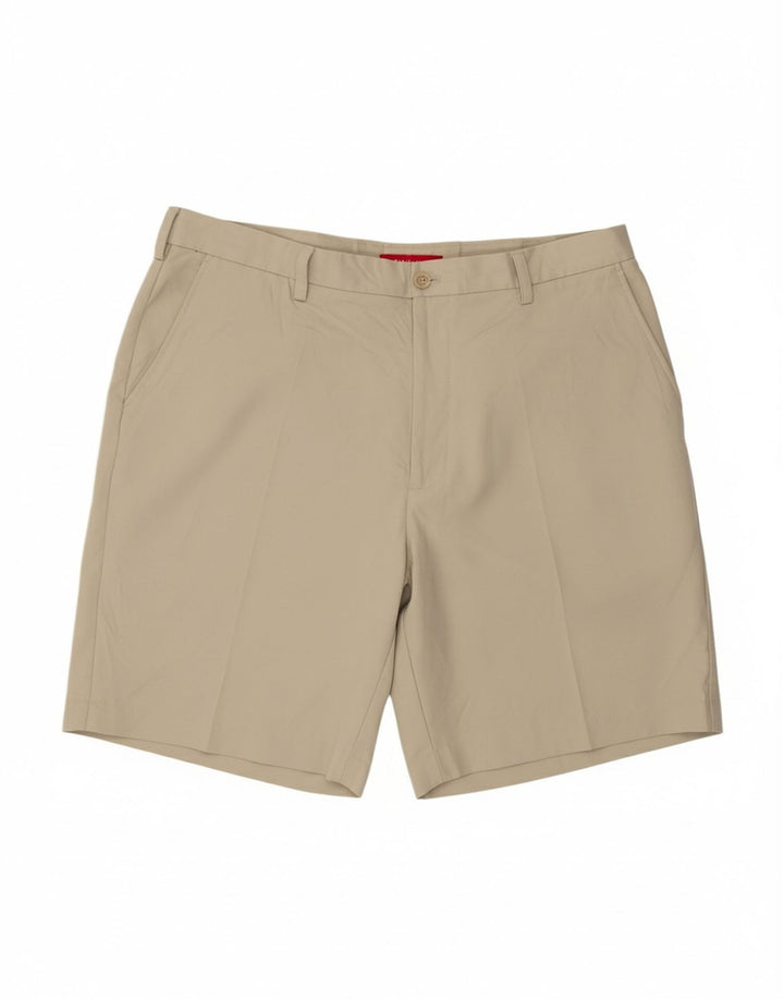 IZOD Mens Chino Shorts W40 XL Beige Polyester