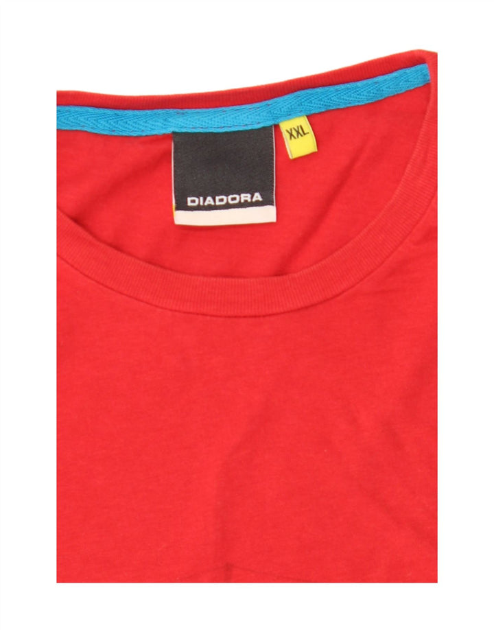 Diadora Herre Grafisk T-Shirt Top 2XL Rød