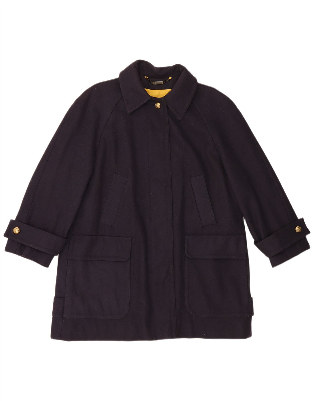 Aquascutum oversize overfrakke til kvinder UK 16 Stor marineblå uld