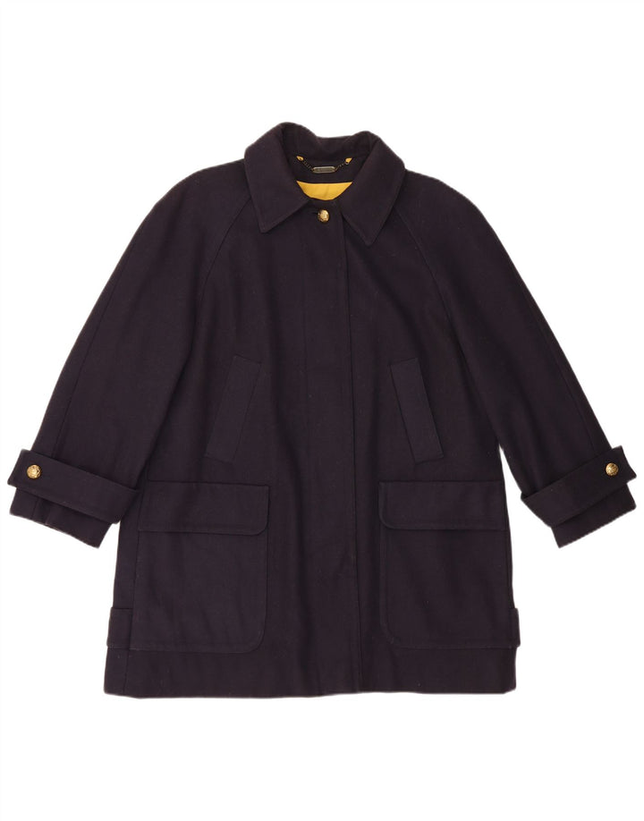 Aquascutum oversize overfrakke til kvinder UK 16 Stor marineblå uld