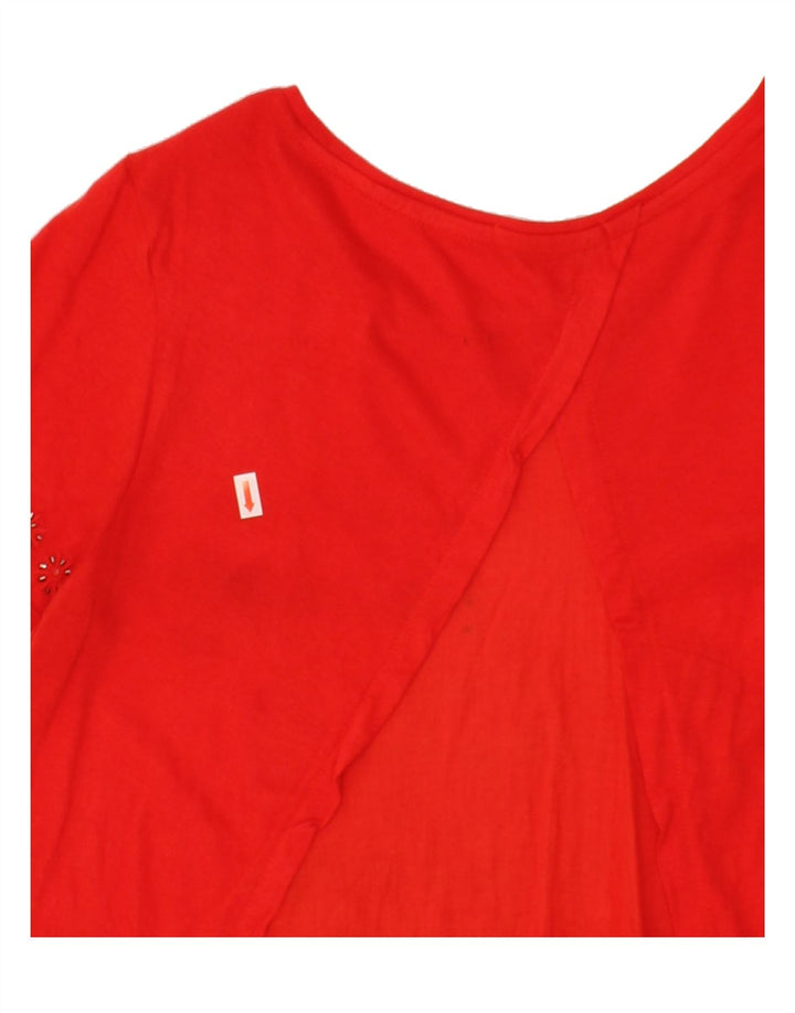 DESIGUAL Womens Blouse Top UK 10 Small Red Vintage Desigual and Second-Hand Desigual from Messina Hembry 