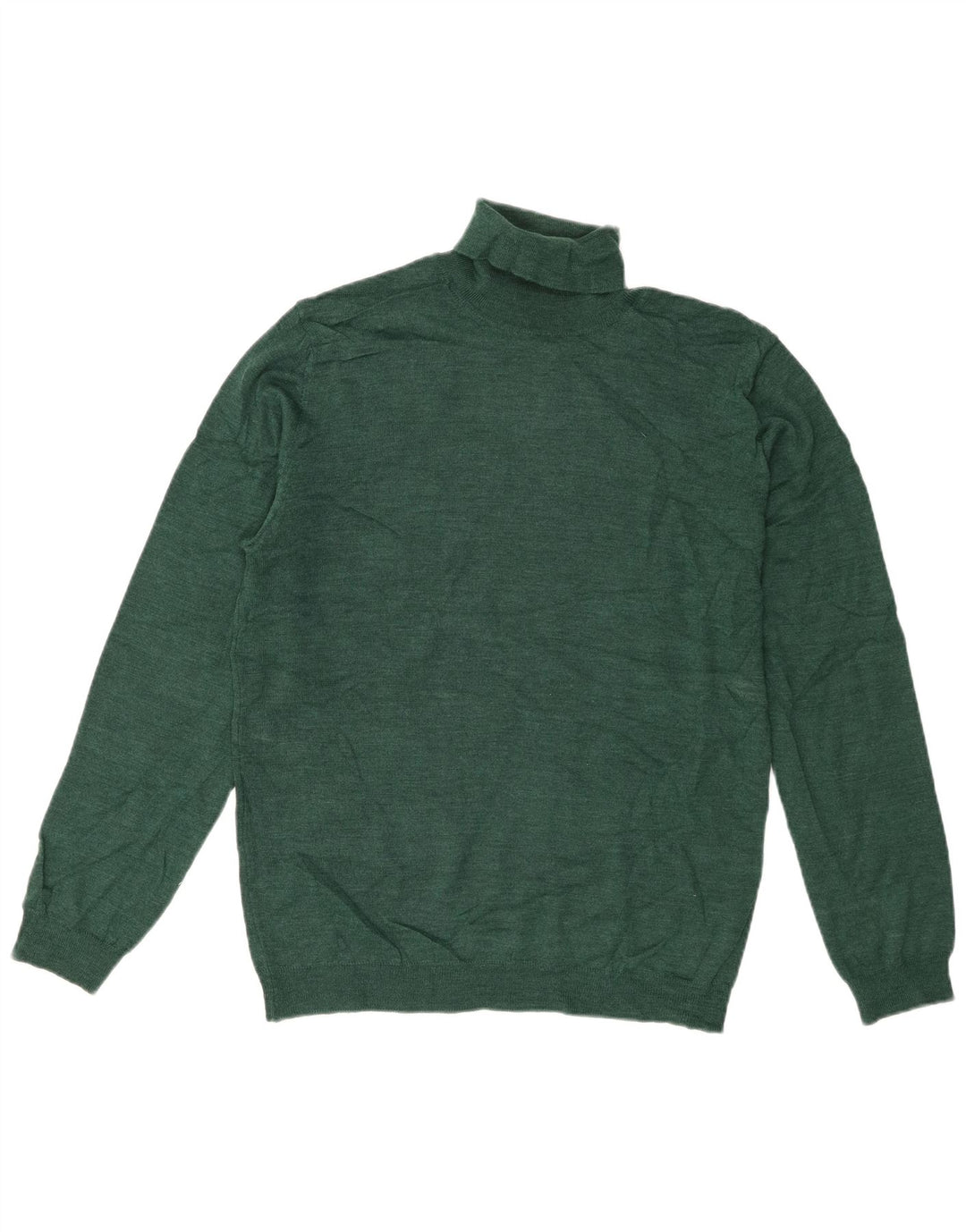 Zara Herre Roll Neck Jumper Sweater Stor Grøn Akryl