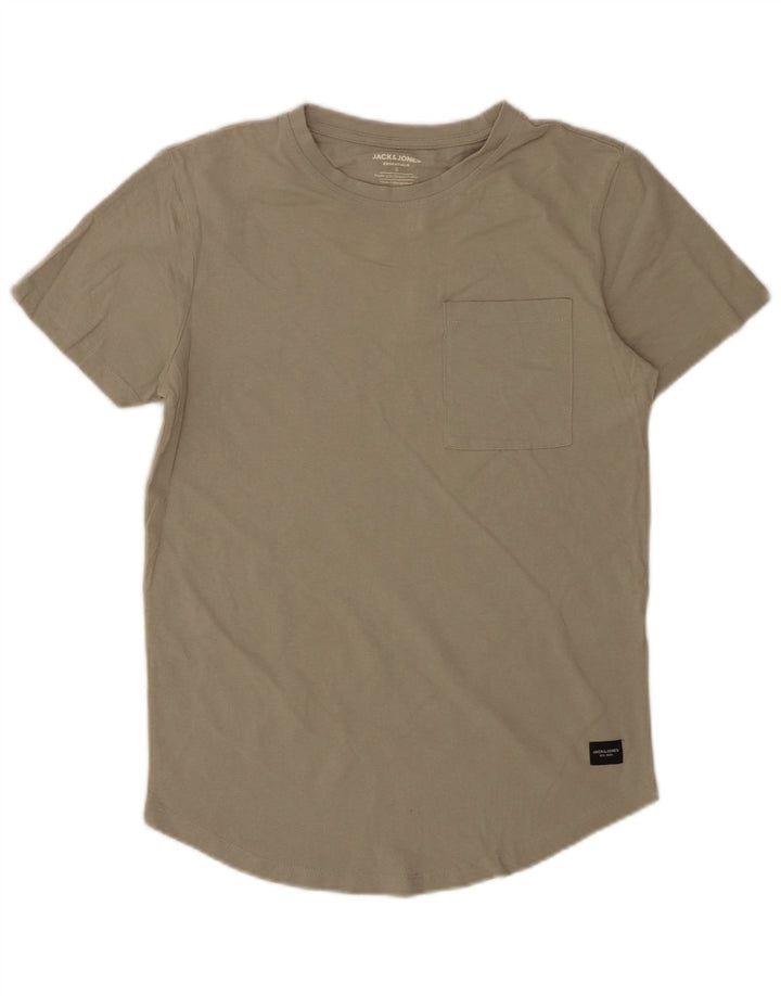 JACK & JONES Mens T-Shirt Top Small Green Cotton