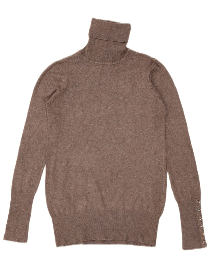 Zara Dame Rullehals Sweater UK 12 Medium Grå Rayon