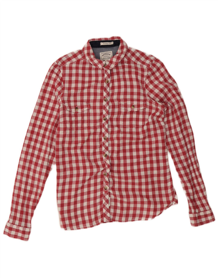 Fat Face Dame Classic Fit Flannel Shirt UK 12 Medium Red Gingham