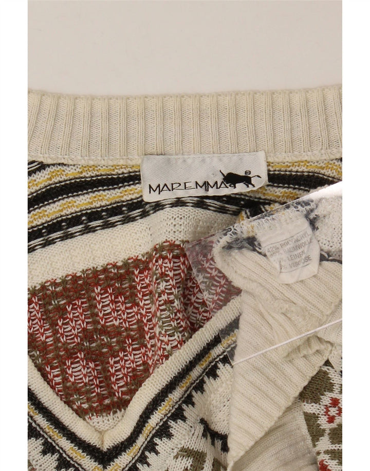 Maremma Herre V-hals sweater IT 52 Large Multicolored Fair Isle