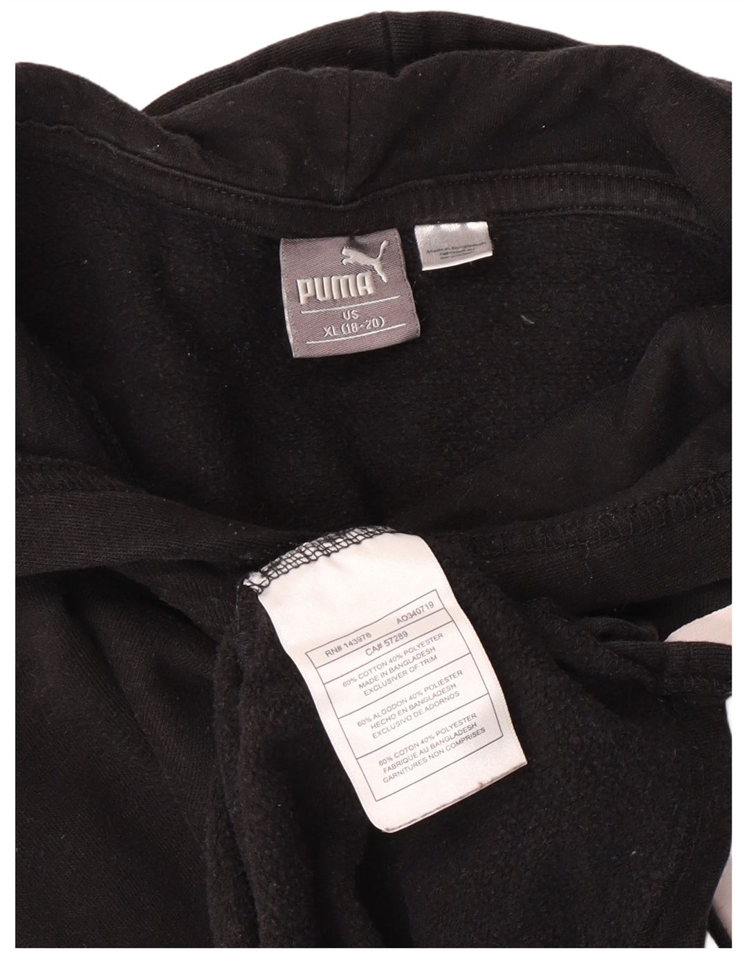 Puma drenge grafisk hættetrøje 13-14 år XL Sort bomuld