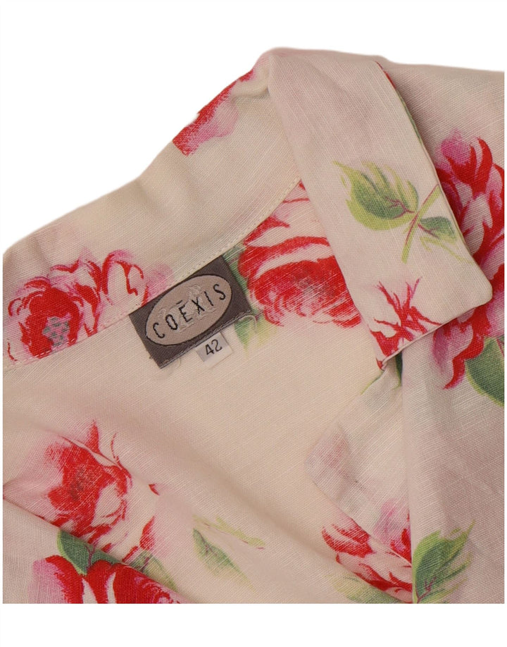 Coexis Womens Crop ærmeløs skjortebluse IT 42 Medium White Floral