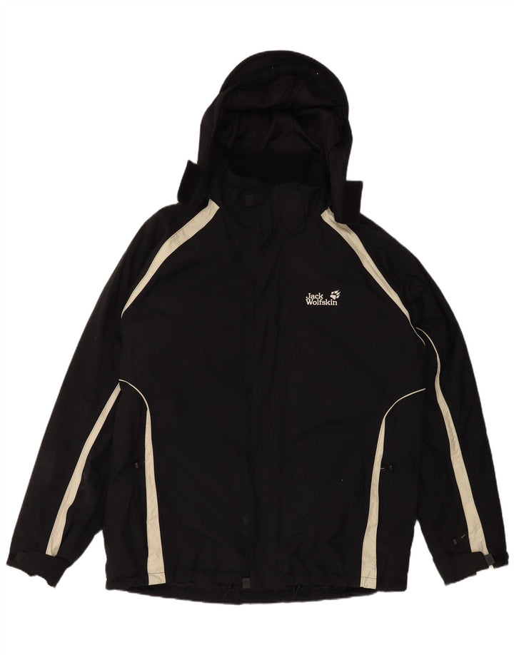 JACK WOLFSKIN Herre Hættevindjakke UK 44 XL Sort Colourblock