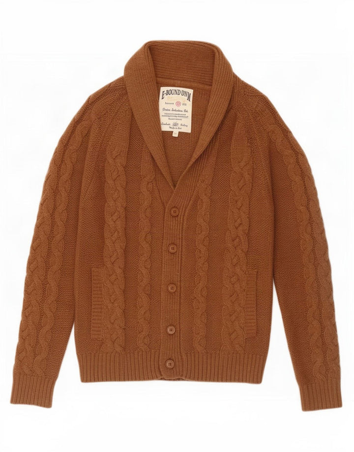 Vintage herre cardigan sweater medium brun polyakryl