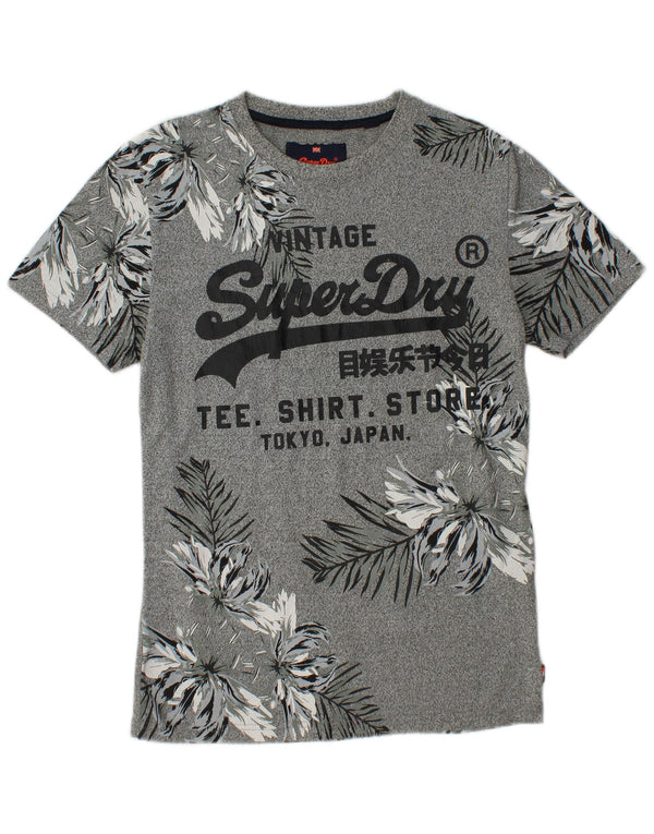 SUPERDRY Grafisk T-shirt til mænd, lille grå blomsterbomuld
