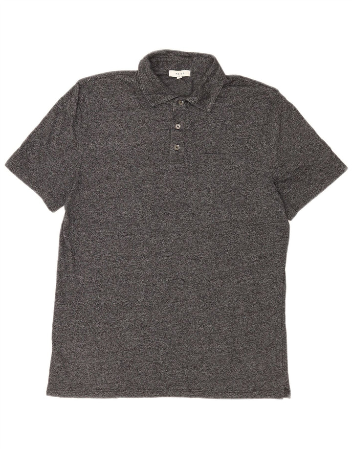 Reiss herre poloshirt mellemgrå flækket bomuld