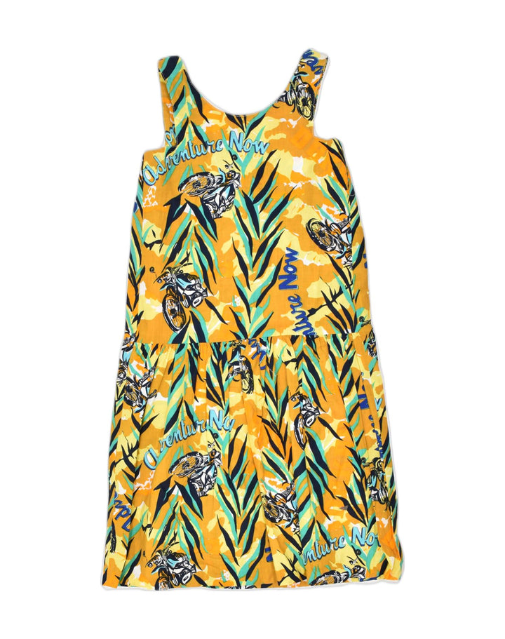 VINTAGE Girls Sundress 11-12 Years Yellow Floral Cotton | Vintage | Thrift | Second-Hand | Used Clothing | Messina Hembry 