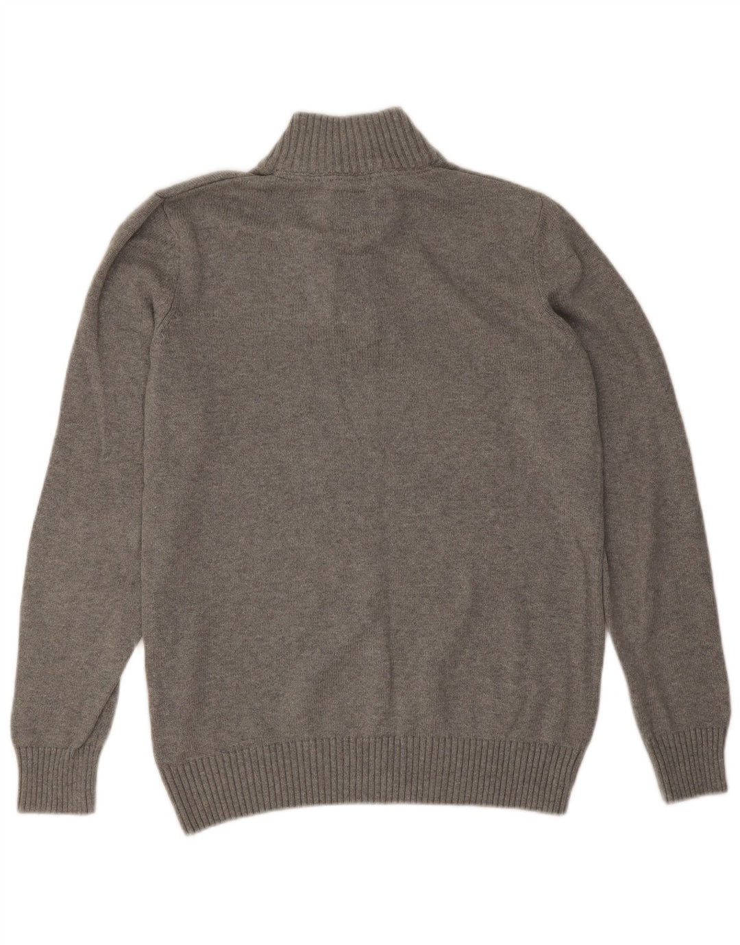 Besætningstøj Herre Button Neck Jumper Sweater Stor Grå Bomuld
