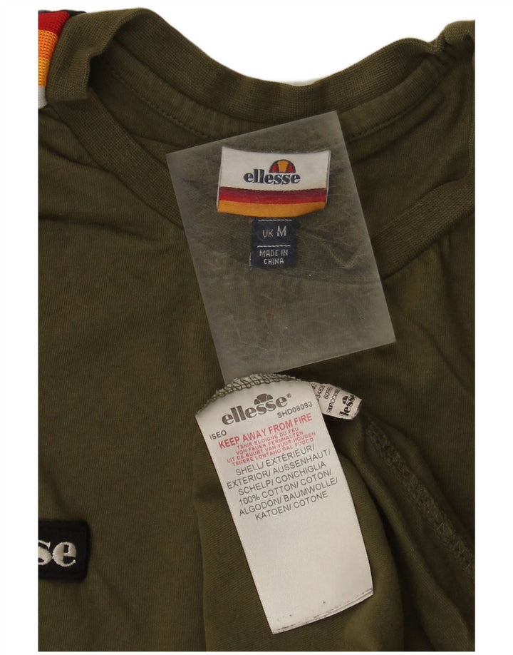 Ellesse Herre T-Shirt Top Medium Grøn Colourblock Bomuld