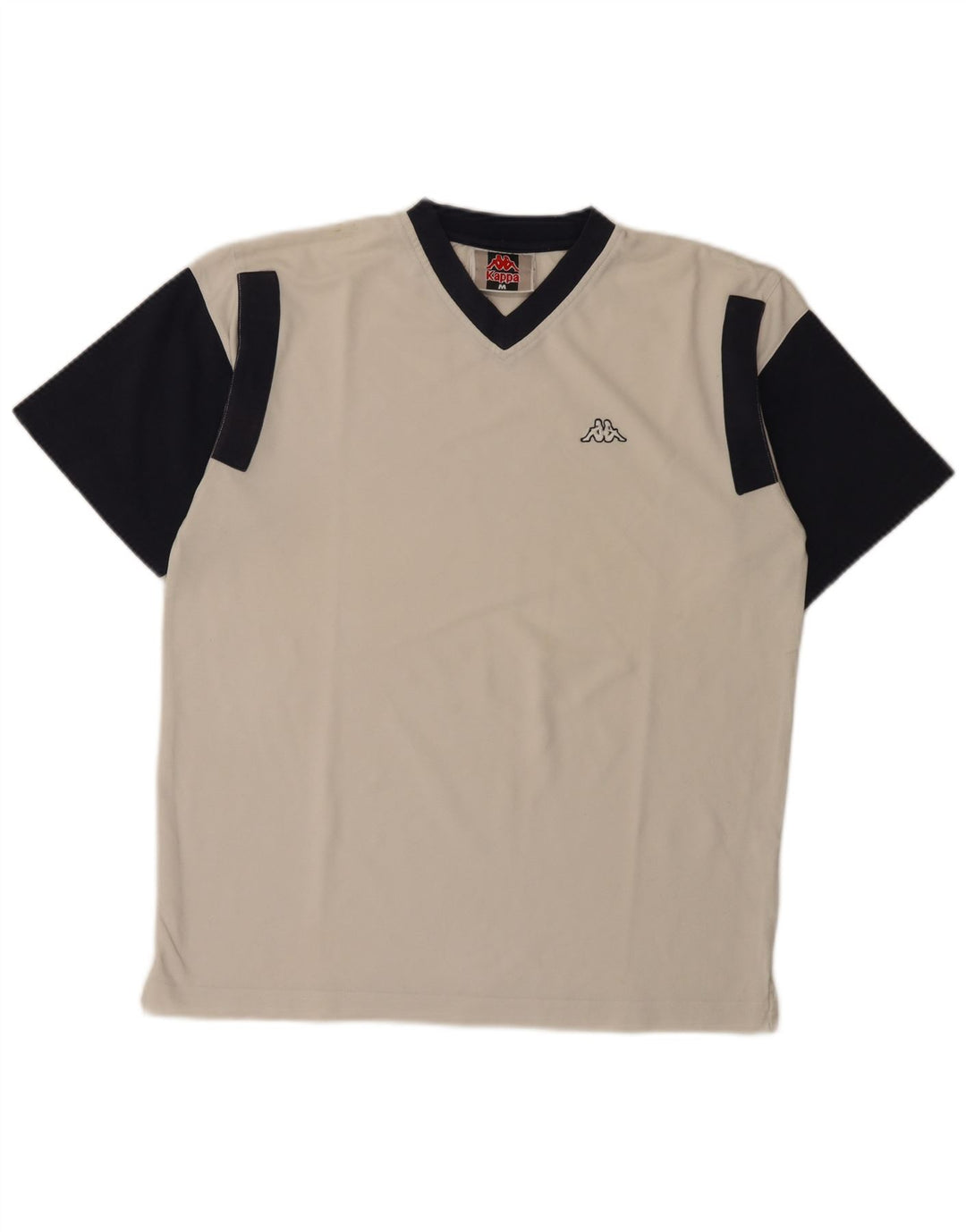 Kappa Herre T-shirt Top Medium White Colourblock Bomuld