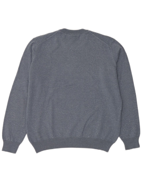 Lacoste Herre Classic Fit Jumper Sweater med rund hals str. 6 XL Blå uld