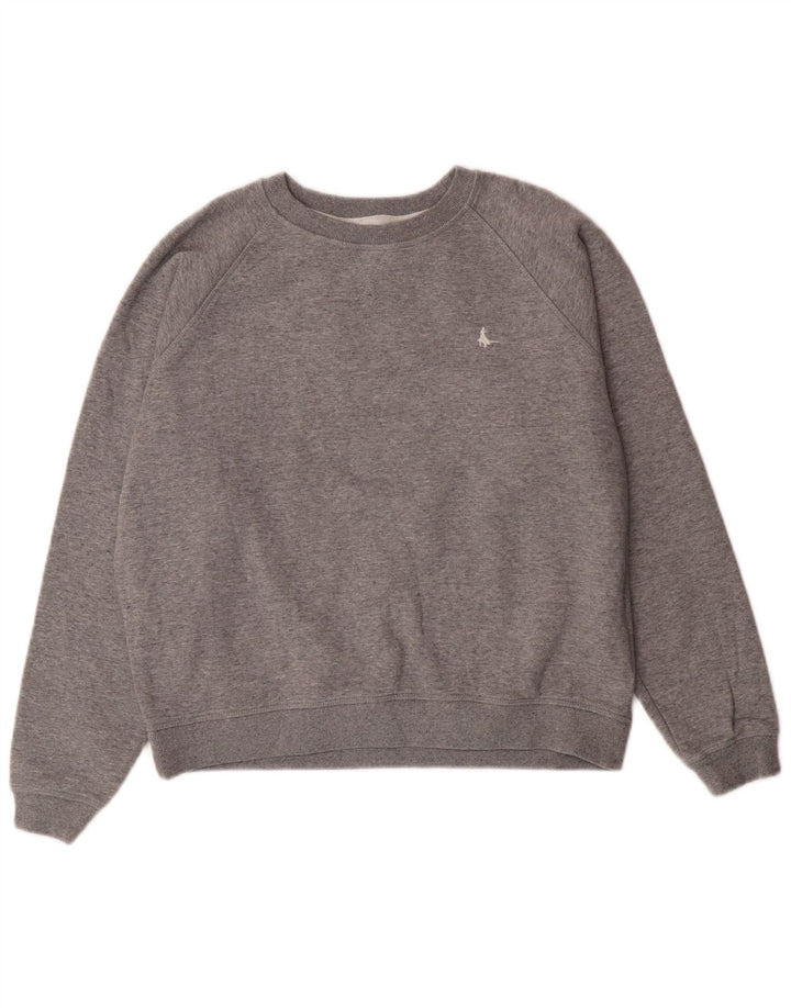 Jack Wills Dame Sweatshirt Jumper UK 14 Stor Grå Bomuld
